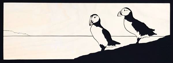 - a , woodcut Sculpture by Rob Braybrooks, measuring 15 x 40 cm (H x W) £350